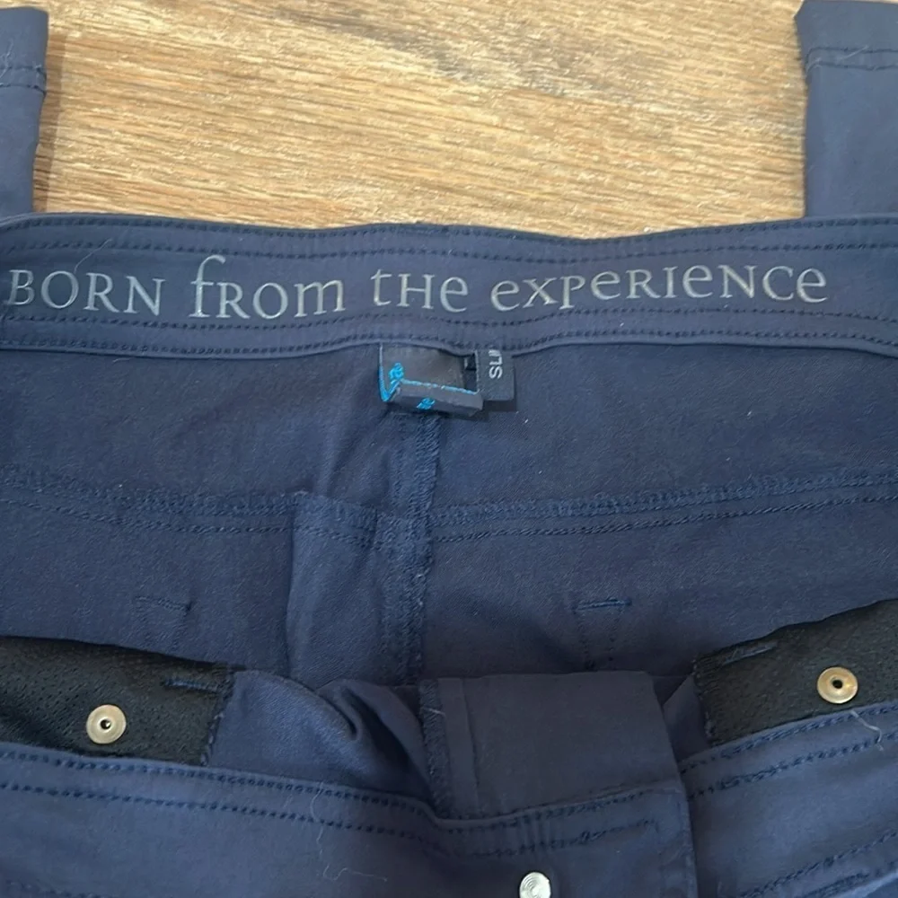 prAna Slim Fit Mens 36x34 Navy Nylon Stretch Slim Fit Outdoor Hiking - Picture 2 of 8